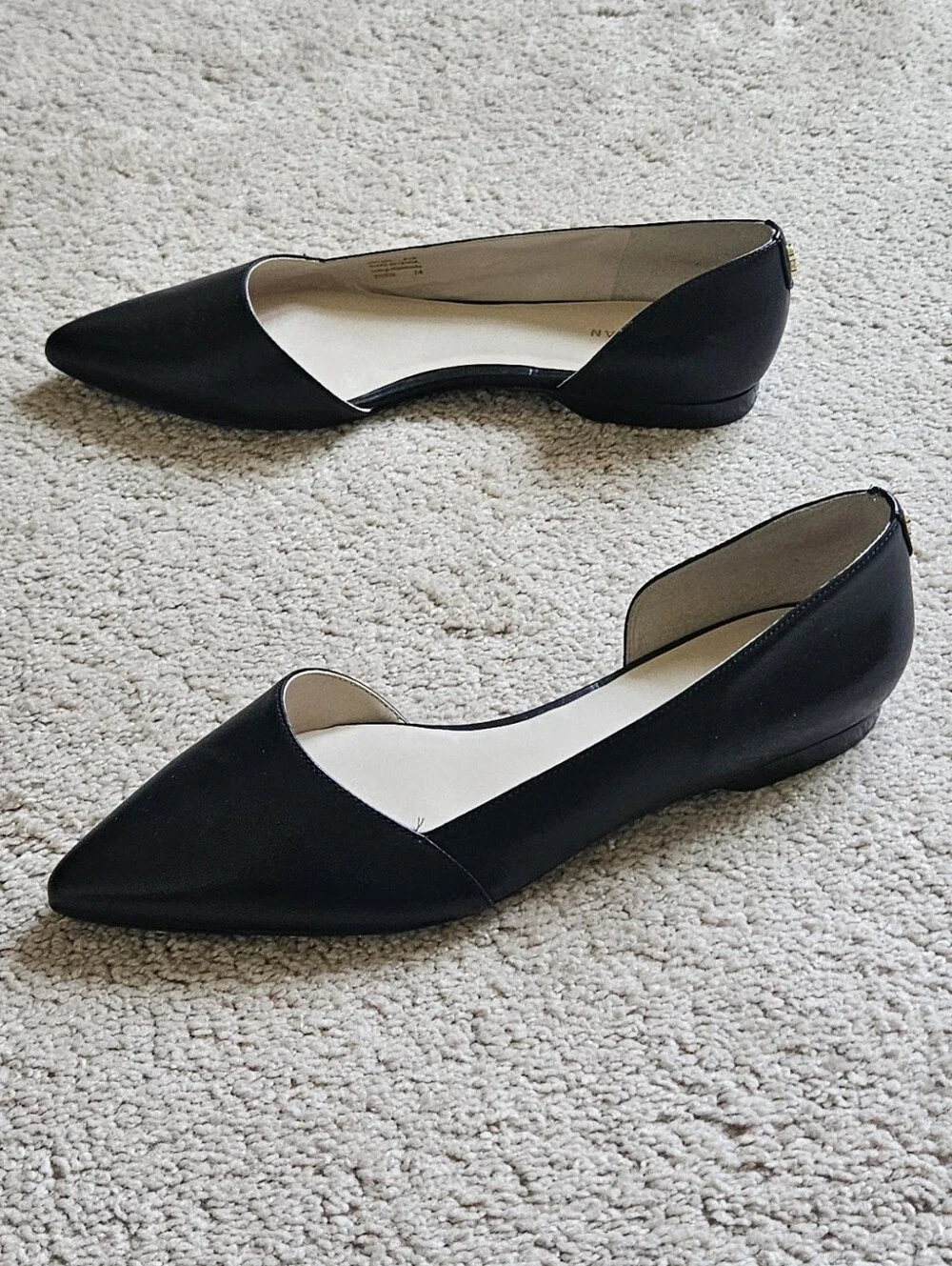 Cole Haan Bambra Skimmer II Black Leather Pointed Toe Flats  8.5